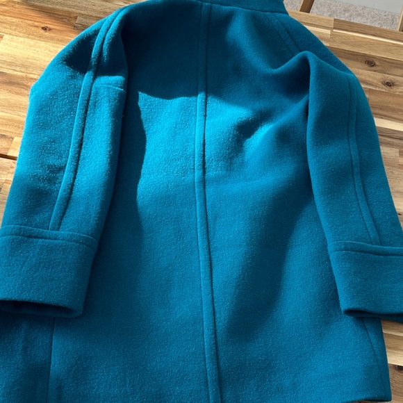 Teal Women's J. Crew Factory City Coat - Picture 3 of 3
